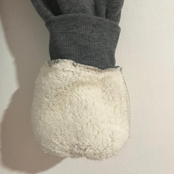 Men's Sherpa-Lined Winter Thick Warm Jogger Sweatpants Grey S/M - Picture 3 of 6